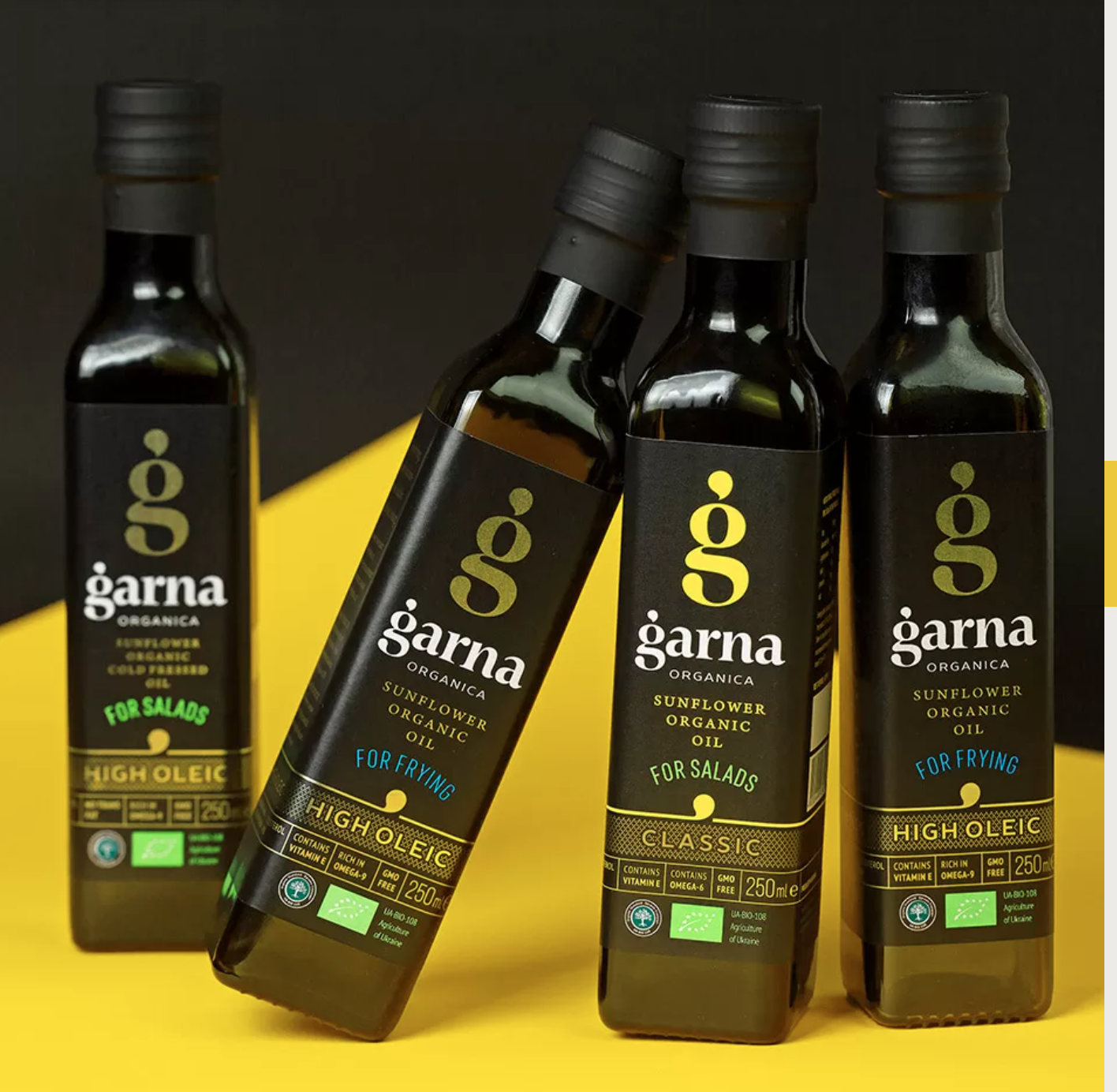 The company sells its oil to consumers under the GARNA ORGANICA, OLINALLI, EFFO and Dykanka brands.